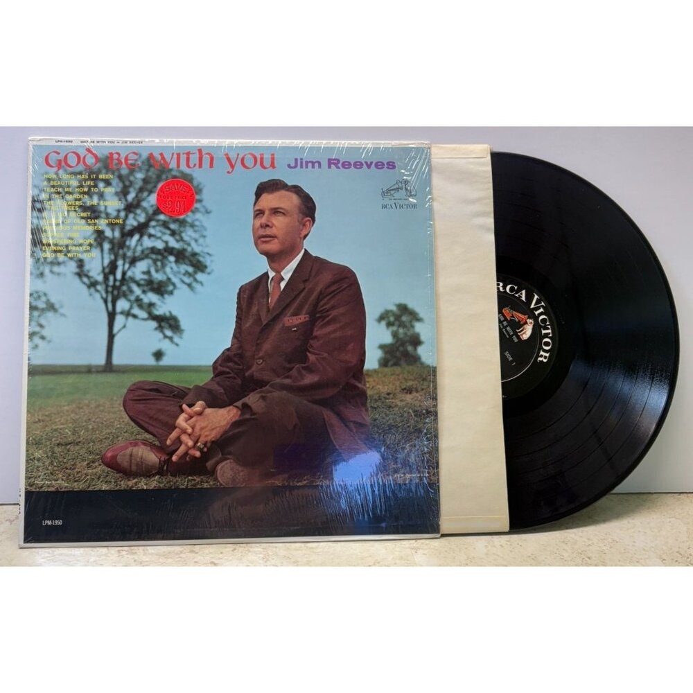 Jim Reeves God Be With You Country Vinyl LP in Shrink RCA Victor Mono LPM-1950